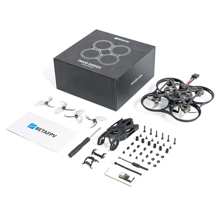 BETAFPV Pavo Femto Brushless Quadcopter, 2S Pocket Drone with HD VTX Bracket for DJI O4 Air Unit, F4 2-3S 20A FC, 1102 | 14000KV Motor, for Flying Smooth Aerial Photography Freestyle Flight