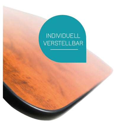 FabaCare Nova side table, height-adjustable bedside table on castors, table for bed with inclination, Easy to Clean special coating, walnut