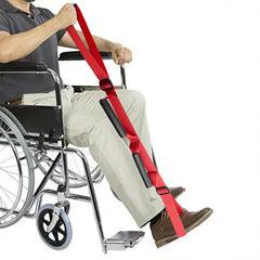 Mobility aid for leg lifts and rehabilitation, comfortable belt with handle loops