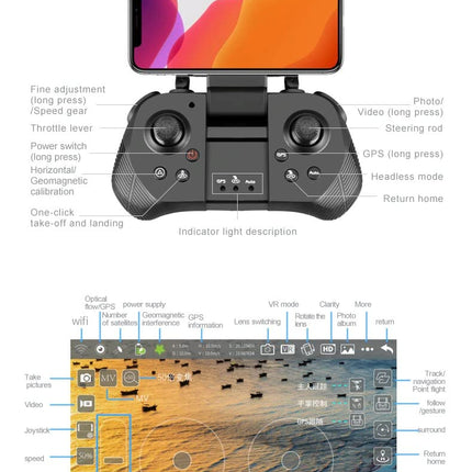 LUXWALLET SG ProX5 Quadcopter RC Drone with Full HD Camera, Carrying Case, 30km/h-200 Meters Distance, Black
