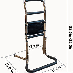 COJJ Mobile Standing Aid, Standing and Sitting Aid, Support Frame with 4 Handles, Elderly Sitting Aid, Standing Bed Standing Aid, Bed Handle, Height-adjustable Handle for Seniors, Load Capacity 136 kg…