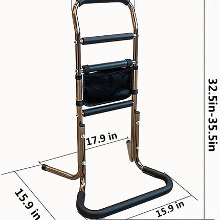 COJJ Mobile Standing Aid, Standing and Sitting Aid, Support Frame with 4 Handles, Elderly Sitting Aid, Standing Bed Standing Aid, Bed Handle, Height-adjustable Handle for Seniors, Load Capacity 136 kg…
