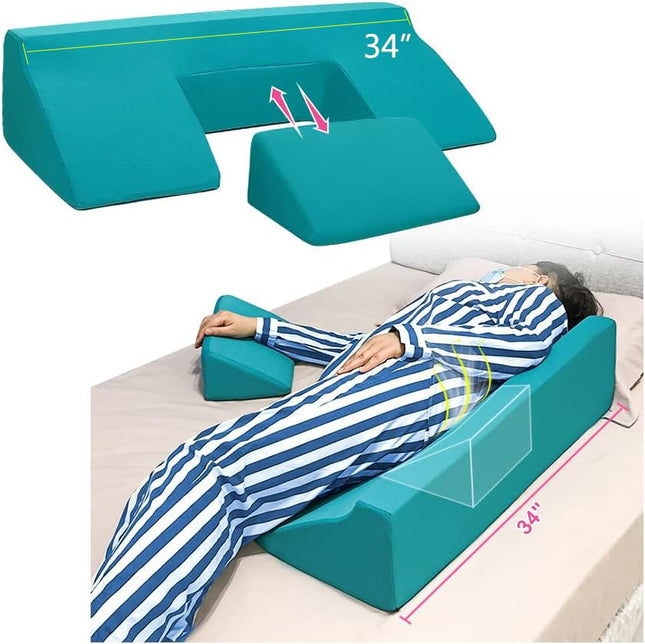 NEAUDE Bed Wedge Pillow for Sleeping, Inclined, Foam, Decubitus, Triangle, Medical Nursing Wedges, Positioning, Pressure Ulcer Prevention, Cushion, Bedsore Pillow