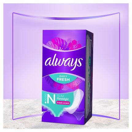 Always Daily Fresh Slim Flexistyle panty liners 100 pieces, with fresh scent, ultra-thin and suitable for all panty shapes