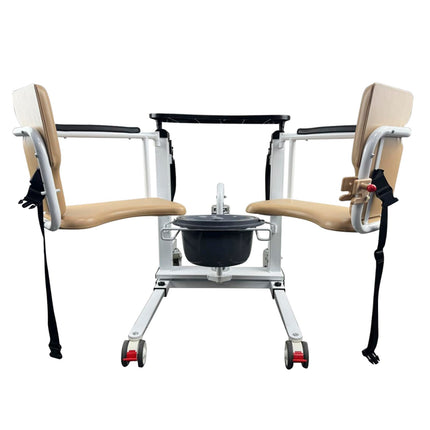 Patient lift for home, hydraulic transfer chair for elderly and sick people, 43-62cm lifting height, 180° split seat, easy transfer from beds, sofas and toilets