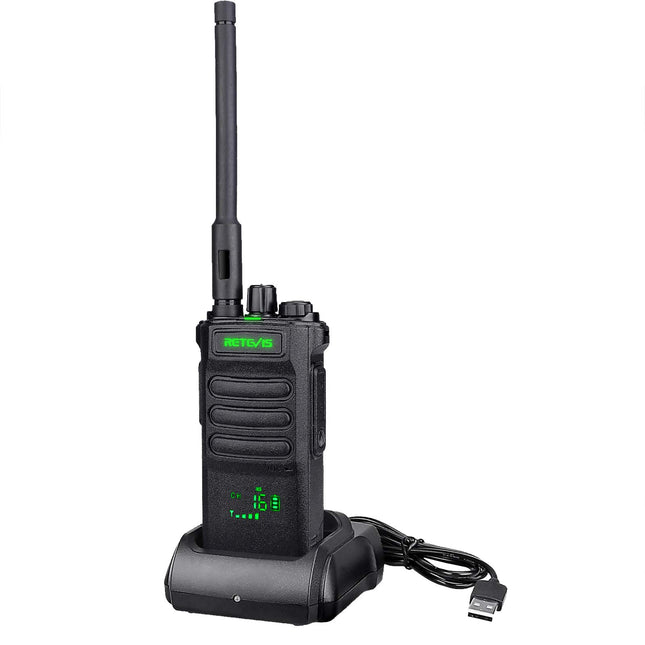 Retevis RT86 Long Range Walkie Talkie, 2600mAh High-Power Two-Way Radio, Professional Walkie Talkies with Wireless Clone, Flashlight, Alarm for Outdoor Hunting (Black, 1 Pack)