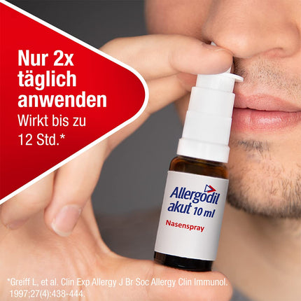 Allergodil acute nasal spray: Azelastine spray for hay fever &amp; non-seasonal allergic rhinitis, 1 mg/1 ml solution, 10 ml