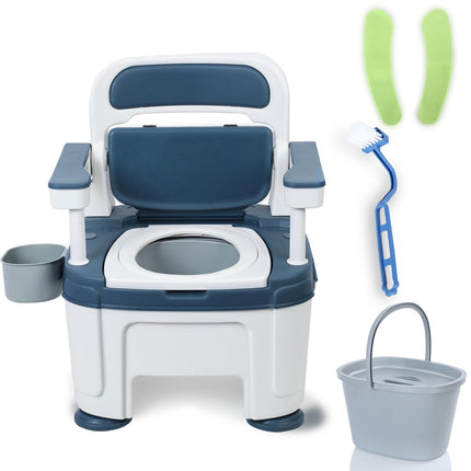 cadciehe bedside commode, portable toilet, toilet chair with handles, height adjustable, mobile portable toilet, adult potty chair, load 400 kg, for seniors, disabilities, elderly