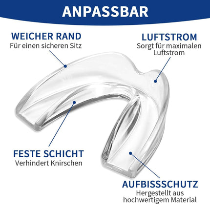 Nighttime teeth grinding splint, 2 sizes of reusable teeth grinding splint, 4 moldable mouth guards for teeth grinding for anti-snoring, effective snoring splint, bite splint for the night