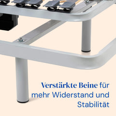 Geriafy - Electrically Adjustable Slatted Frame Home Silver | 90x200 cm | Reinforced and compact | Wired remote control
