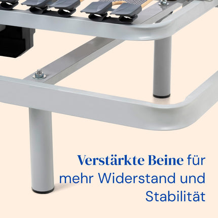 Geriafy - Electrically Adjustable Slatted Frame Home Silver | 90x200 cm | Reinforced and compact | Wired remote control