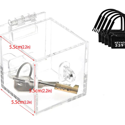 MFMYEE BDSM Chastity Cage Key Safe, Transparent Chastity Keychain, Chastity Game Acrylic Box, Multifunctional New Sexy Toys, Anti-Cheating Lock (Transparent)