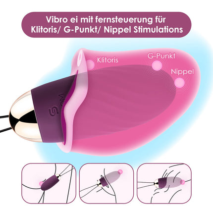 Deluxe vibrating egg with remote control, vibrating egg quiet and strong for her, G-spot clitoris stimulator, anal vibrator dildo with 26 vibration modes, sex toy for couples