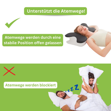 Bewalker Orthopedic Memory Foam Pillow, Neck Pillow, Neck Support Pillow, Sleeping Pillow - Ergonomic Anti-Snoring Pillow for Back Pain