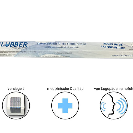 Bubble tube silicone tube for voice therapy - High-quality Lax Vox tube for voice training and vocal hygiene made of platinum-cured silicone (transparent, 1 tube)
