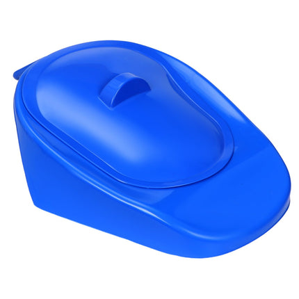 Bedpan with lid, bedpan, plastic patient pan, chamber pot, bed urinals for men, women, elderly people, blue