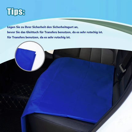 Reusable sliding sheet for bed transfers, for use with transfer aids, bariatric transfers, and transfers for the elderly. (90x68cm)