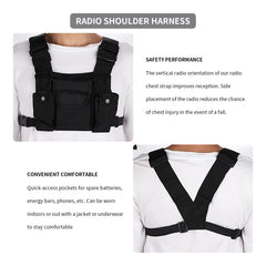 Gugxiom Radio Shoulder Holster, Universal Walkie-Talkies Chest Bag, Radio Chest Rig Holster Pack, High-Quality Fire Department Military Grade, for Construction Sites of Police Production Workshops