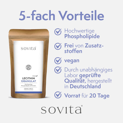 Sovita Lecithin Granules | Natural Soy Phospholipid | For Cell Health &amp; Energy