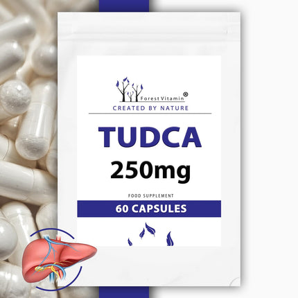 TUDCA - Forest Vitamin TUDCA 250mg Capsules - Tauroursodeoxycholic Acid - Super Liver Support - Health and Beauty (60)