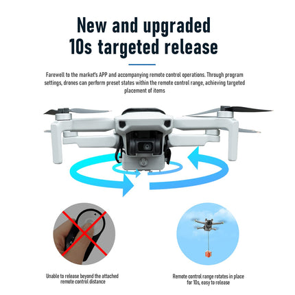 LICHIFIT Drone Airdrop System Universal for DJI Mini 4K / Mini 4 Pro/Mini 3 Pro Thrower Transport Delivery Payload Release Dropping Device