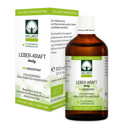 Wellnest Liver Power Daily Organic Concentrate 100ml with milk thistle, turmeric, dandelion, yarrow, and agrimony - Manufactured quality