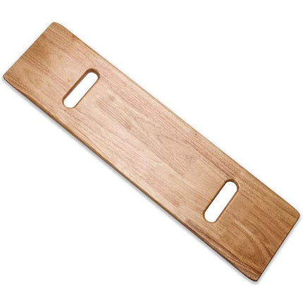 Patient transfer board made of wood, transfer board for elderly people for wheelchair, transfer assistance skateboard with easy-grip hand holes, aid device for disabled and mobility-impaired wheelchair users