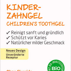 WELEDA Organic Children's Toothpaste – vegan, natural cosmetic toothpaste without fluoride for the care of baby teeth and gums of toddlers and babies. Fluoride-free toothpaste to protect against cavities (1 x 50 ml)