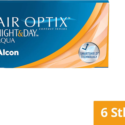 Air Optix Night &amp; Day Aqua monthly soft contact lenses | 6 lenses | BC 8.6 mm | DIA 13.8 mm | -4.00 diopters