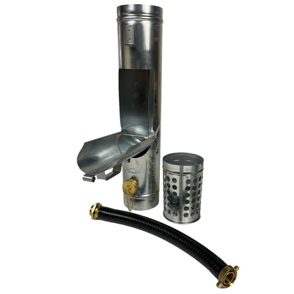 SÜDMETALL - 3-in-1 zinc rainwater collector &amp; leaf collector 100 mm complete system - Extremely high water yield approx. 95% - Combination for downpipe/drain pipe consisting of water collector, rain pipe flap &amp; leaf catcher