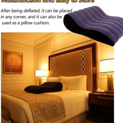 Sex Pillow Inflatable Sex Pillow PVC Flocking Sex Chair Travel Pillow Magic Pillow Body Support Pillow, Used for Couples Positioning, Deeper Position