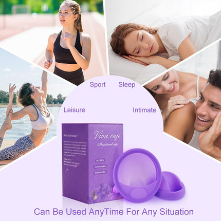 ACWOO Menstrual Disc, 2 Period Discs (S+L), Leak-Proof Menstrual Cups Made of Medical-Grade Silicone, Reusable Discs for All Flows - Safe for Sports and Swimming