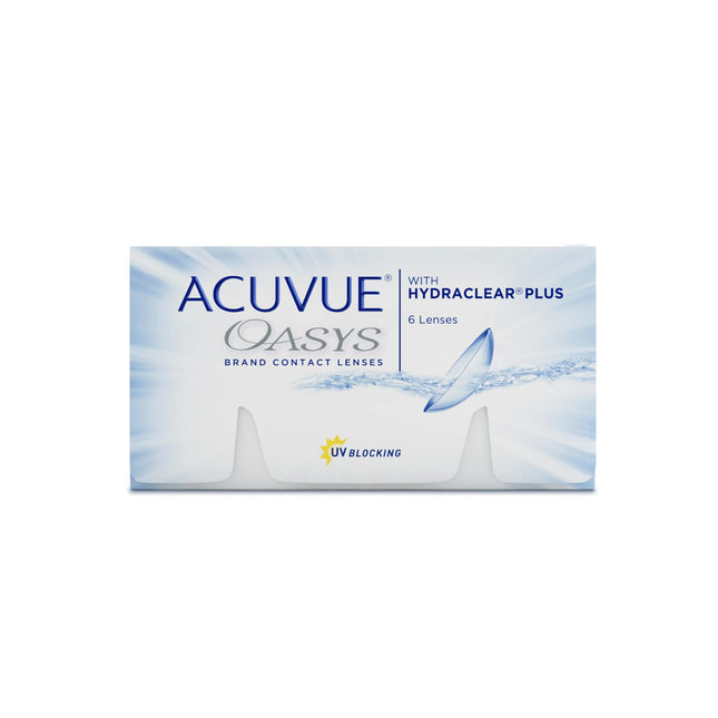 ACUVUE OASYS 2-week contact lenses for day and night with -3 dpt and BC 8.4 – UV protection, dryness protection &amp; extremely comfortable wearing – 6 lenses