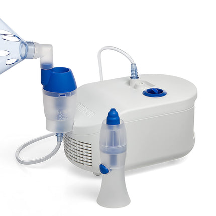 OMRON X102 Total 2-in-1 Inhaler with Nasal Shower - Inhaler for adults and children; for the effective treatment of respiratory diseases, allergies, and colds; with high-quality accessories