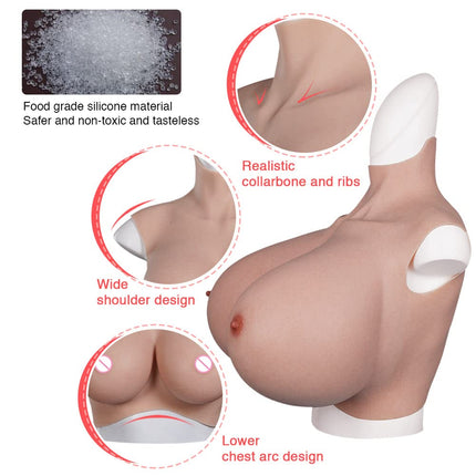 EQAIWUJIE Huge Breast Plate Z Cup Silicone Breast Forms for Crossdresser Cosplay Drag Queen (Color 1, Z Cup)