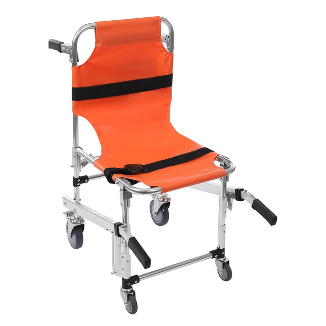 Aluminum alloy stair chair, lightweight folding stair chair with quick release, evacuation chair for ambulance firefighters, up to 160 kg (orange)