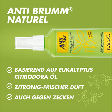 Anti Brumm Naturel Pump Spray, 75 ml: Insect repellent based on Eucalyptus citriodora oil for effective protection against mosquitoes and ticks