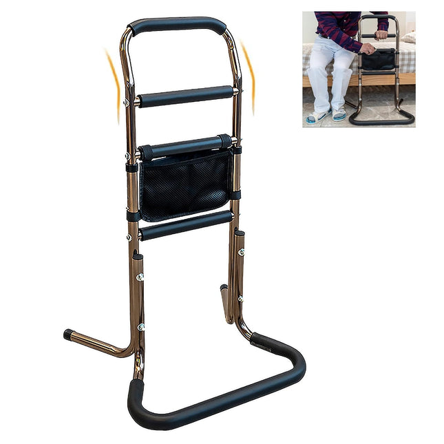 Elderly standing aid, standing aid, standing and sitting aid, adjustable height standing aid, mobile standing aid with storage bag and 4 handles, suitable for elderly and disabled people