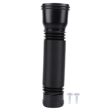 Rain Gutter Downspout Extension, Flexible Downspout Extension, Diverter, PE, Extendable Drain Extension for Villa Outdoor, Round, 20 to 59 inches (BLACK)