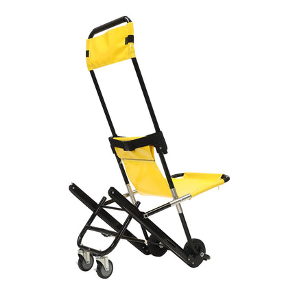 Manual Lift Stair Chair Multifunctional 4 Wheel Lift Wheelchair Mobile Folding Stair Chair with Safety Belts Portable Stair Stretcher Evacuation Chair