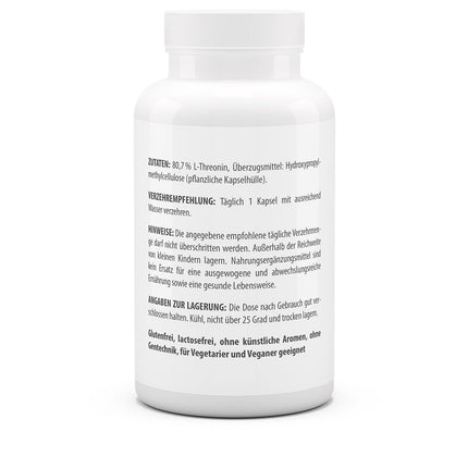 vitaworld L-Threonine 500 mg, essential amino acid, 120 capsules