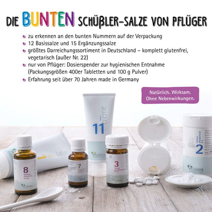 PFLÜGER Schüßler Salts No. 11 Silicea D12 - 400 tablets - The salt of hair, skin, and connective tissue - gluten-free