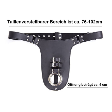 SUPKTHDY Men's Wetlook T-Back G-String Crotchless Lingerie Leather Underwear Mini Briefs Open Crotch Panties Adjustable Belt with Buckle Sexy Panties Clubwear