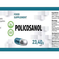 Policosanol 25mg 90 Vegan Capsules, Laboratory Tested, Non-GMO, No Fillers or Additives