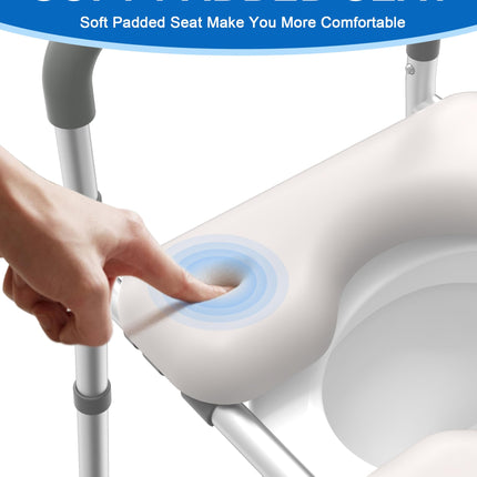 HOMLAND Raised Toilet Seat with Handles, Raised Toilet Seat for Seniors with Adjustable Height and Width, Raised Toilet Seat for Elderly, Pregnant Women, Fits Any Toilet
