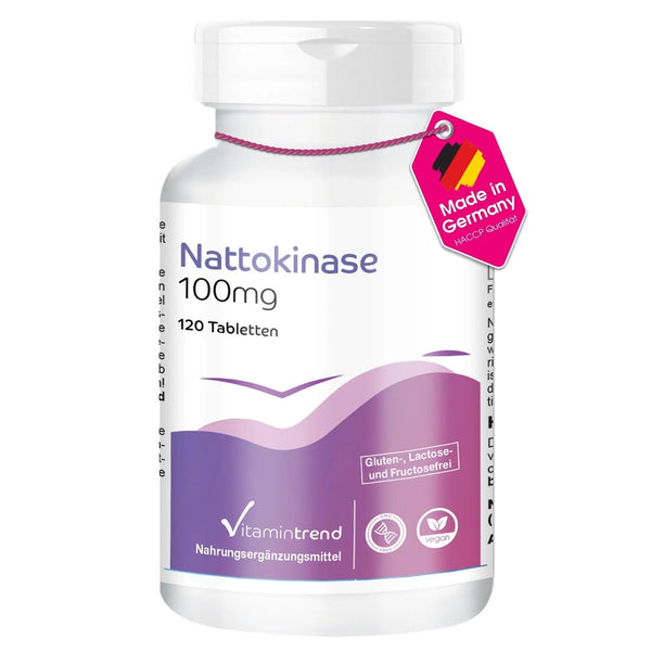 Nattokinase 100mg - 120 Tablets! 4-MONTH SUPPLY! 2000 FU per tablet - Vegan - High Dose | Vitamintrend®