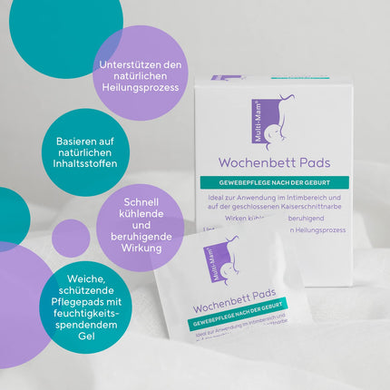 Multi-Mam Postpartum Pads – Postpartum Tissue Care for Intimate Areas and Cesarean Scars – Intimate Care for Women. Moist Gel Pads for Cooling &amp; Relief, Fragrance-Free or Hormonal-Free – 14-Pack