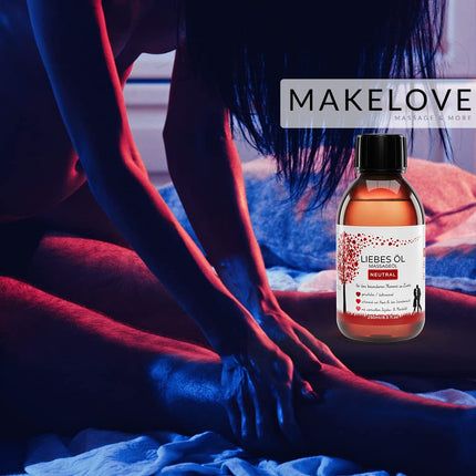 MakeLove Massage Oil - Sensual Love Oil for Partner Massages - Care Oil for Full Body Massages - Lubricating Oil - 250ml Neutral