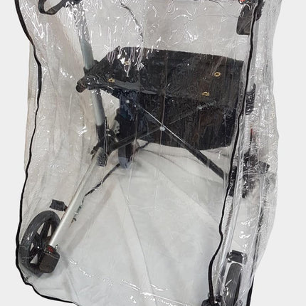 Fabacare rollator protective cover, rollator cover, walker cover, protective hood, protective film, rain cover for rollators, weatherproof canopy, tarpaulin, rollator weather protection, protective film