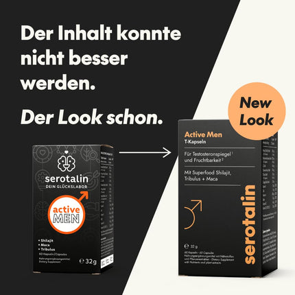 serotalin ACTIVE MEN Maca Capsules for Men | Fenugreek with Shilajit, L-Citrulline, Black Maca &amp; Tribulus | Vegan &amp; Made in Germany | 60 Capsules